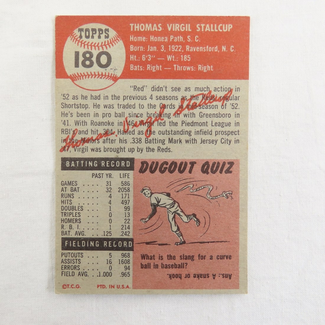 10 Sharp 1953 Topps Baseball Cards - 9