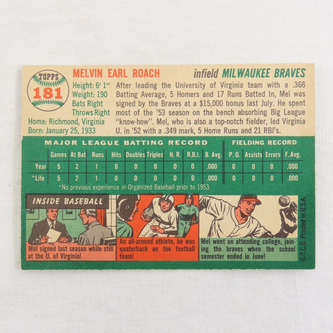 10 Sharp 1954 Topps Baseball Cards - 17