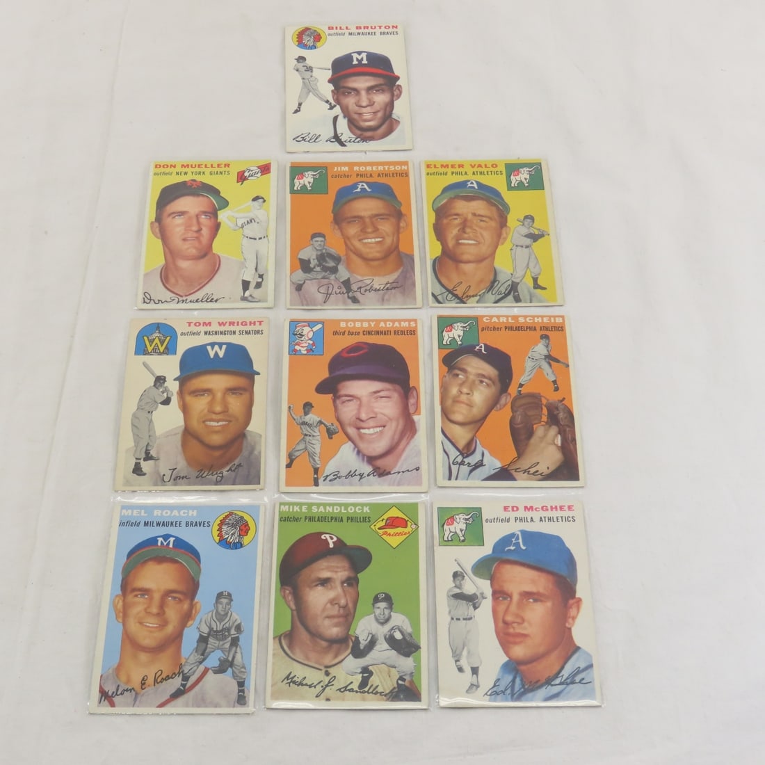 10 Sharp 1954 Topps Baseball Cards (1 of 19)