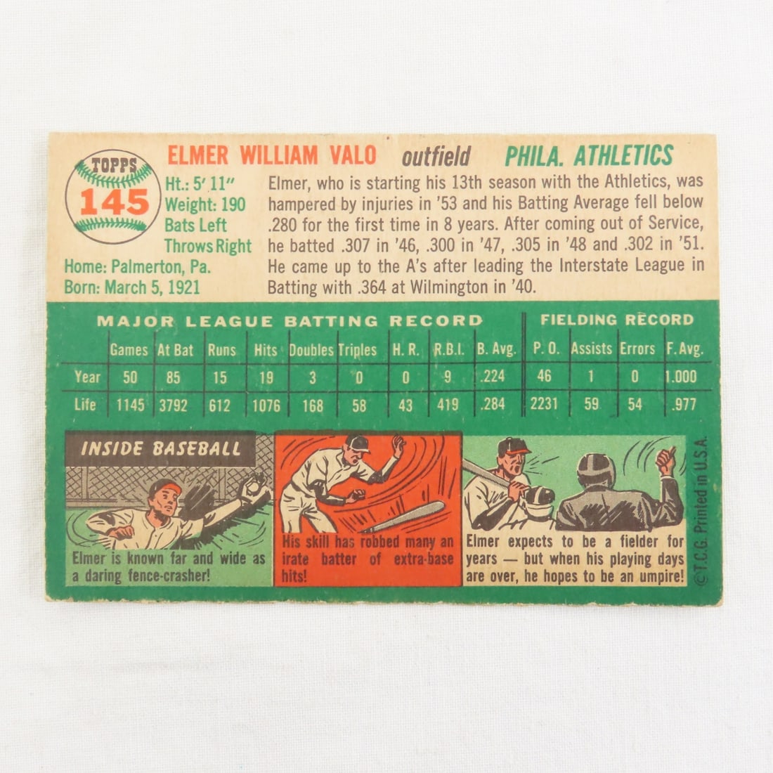 10 Sharp 1954 Topps Baseball Cards - 9