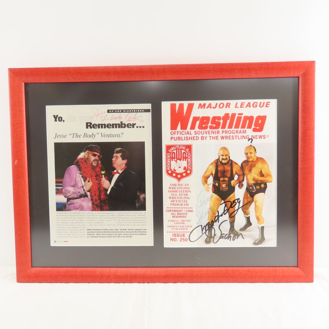 Signed AWA Wrestling Photos, Mad Dog, The Claw - 2