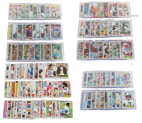 150 Vintage Football Cards with Stars: 150 Vintage Football Cards with Stars - Lot Size 10x4x4" 2 lbs Photos are part of description. (Live Auctioneers only shows a max of 20 photos). Please ask questions and read terms & conditions before