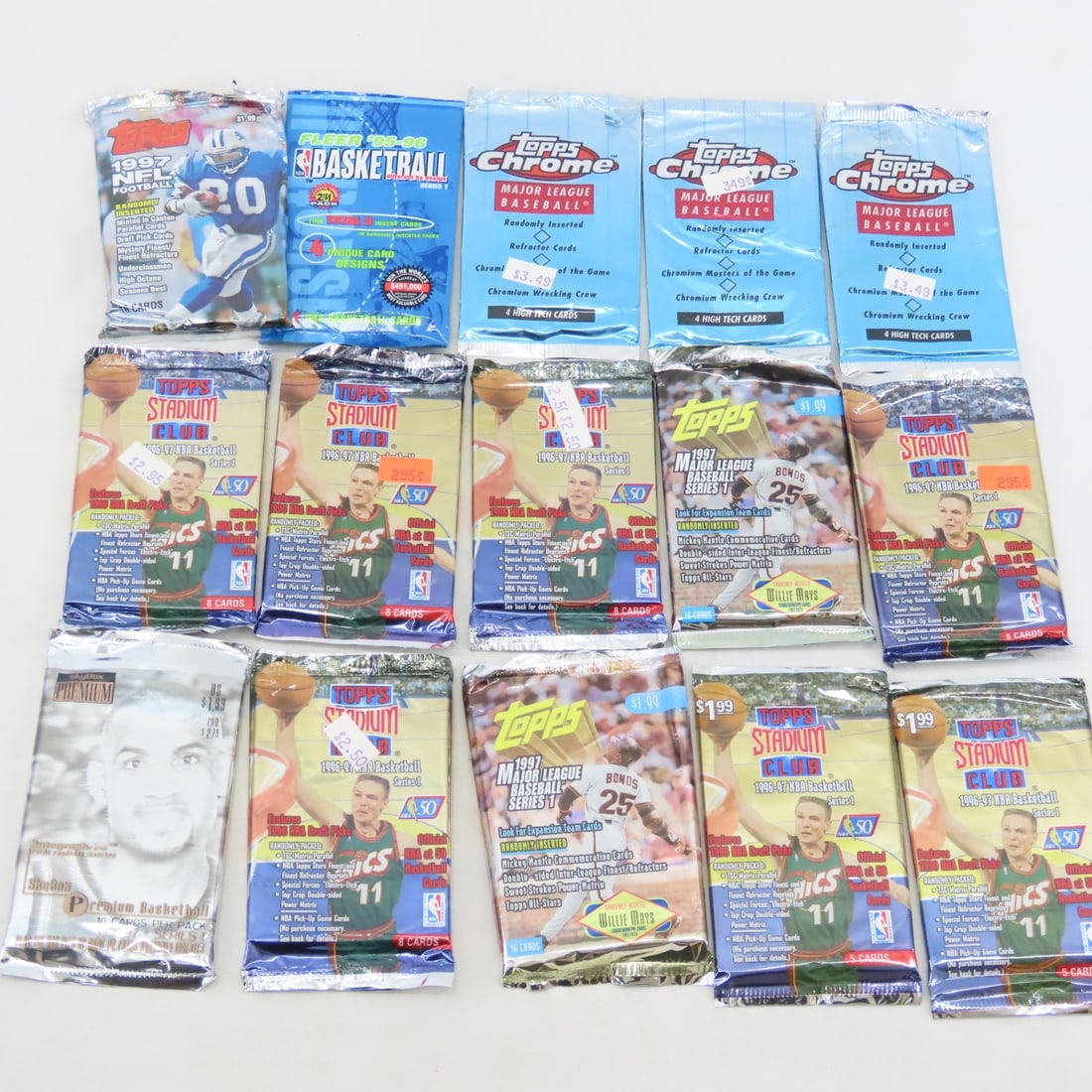 35 Pounds Cut Open 1990's Mixed Sports Card Packs - 7