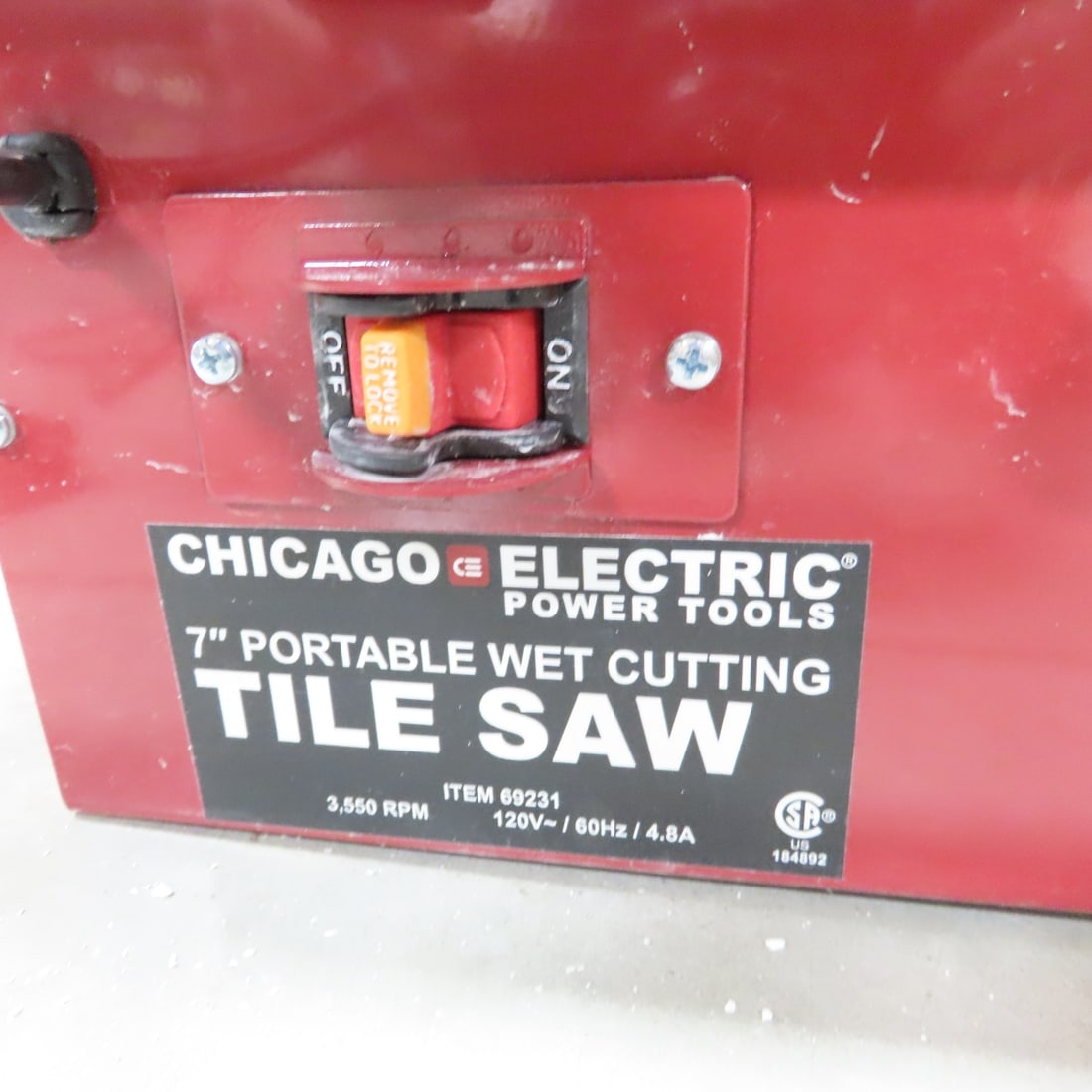 Chicago Electric 7" Portable Wet Cutting Tile Saw - 3