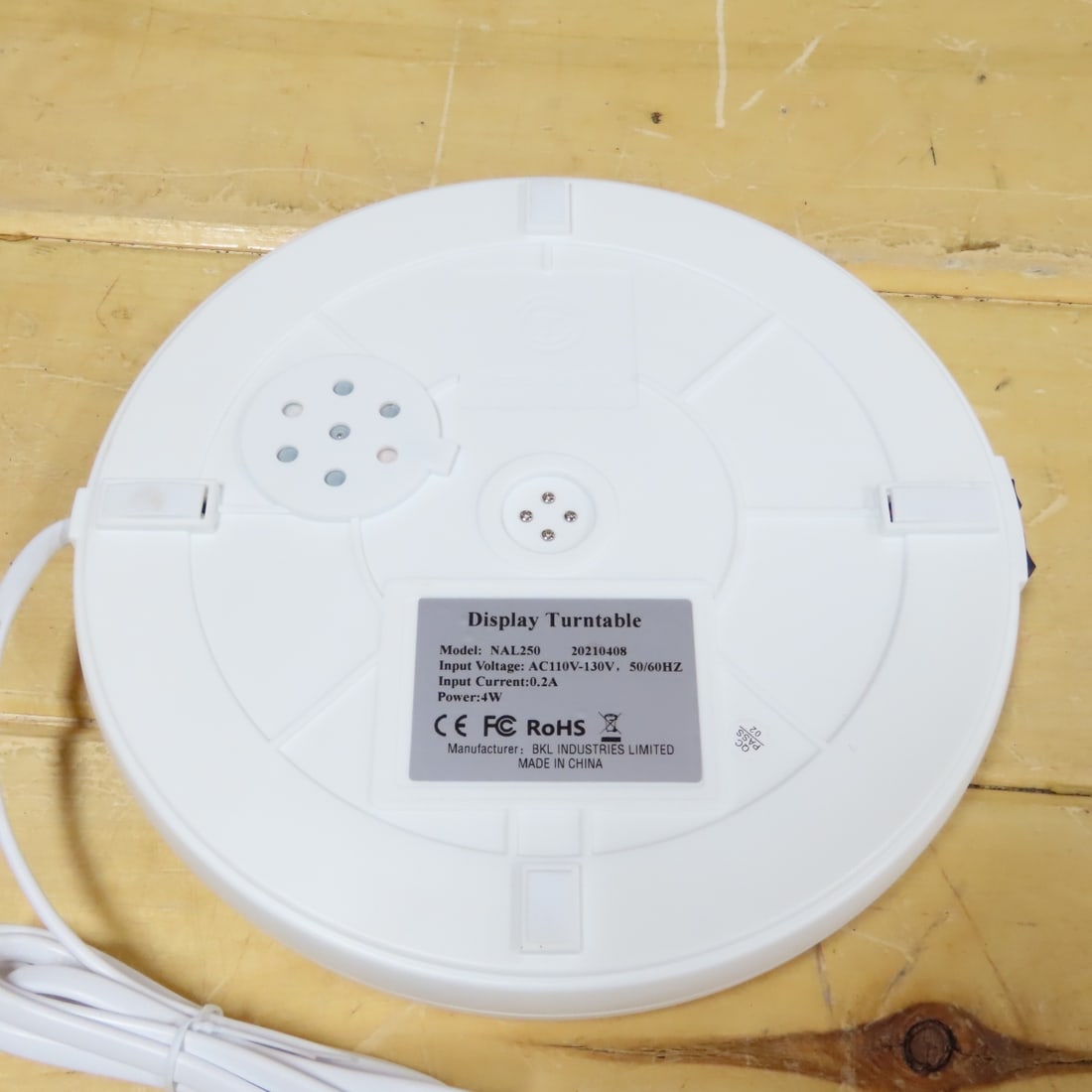 10 White NAL250 Rotating 10" Display Stand w/LED - 5