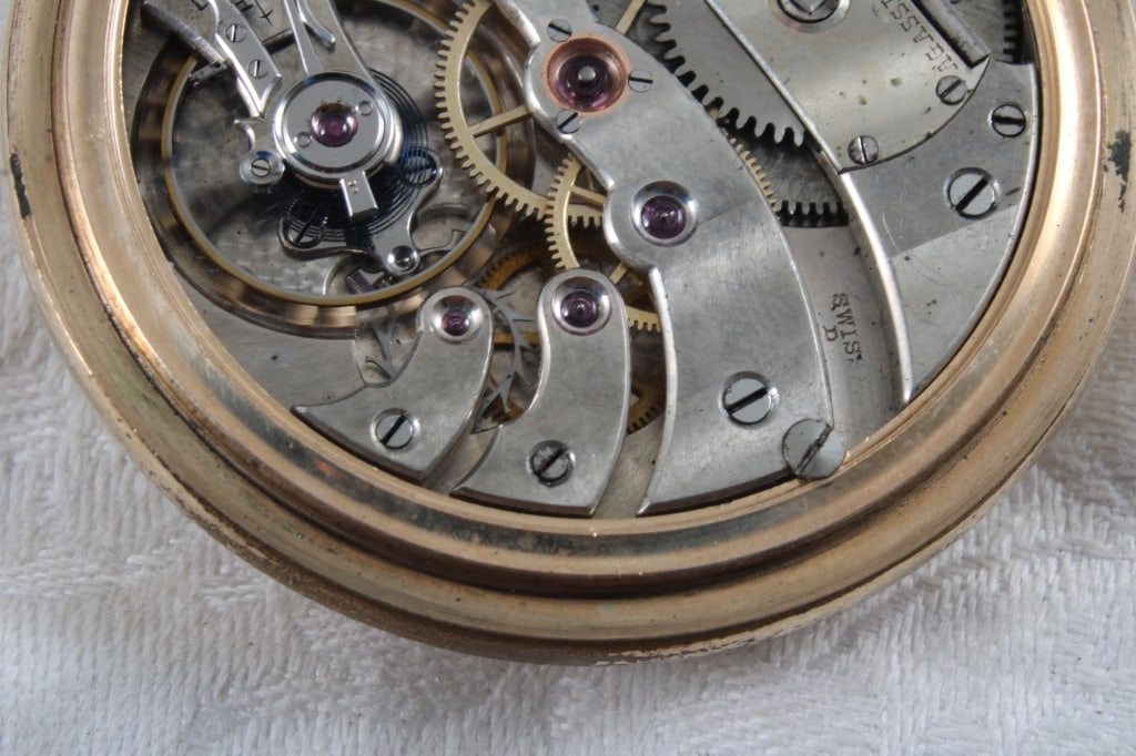 Agassiz 17 Jewel Pocket Watch 20 Yr Case Working - 10