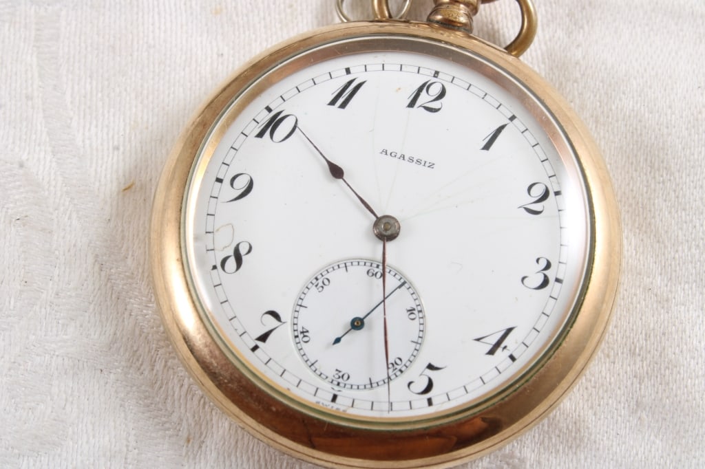 Agassiz 17 Jewel Pocket Watch 20 Yr Case Working - 3