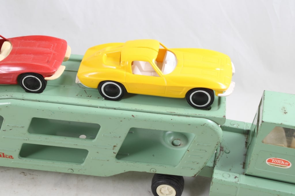 '60s Tonka Auto Transport w/2 '63 Corvette Cars - 3
