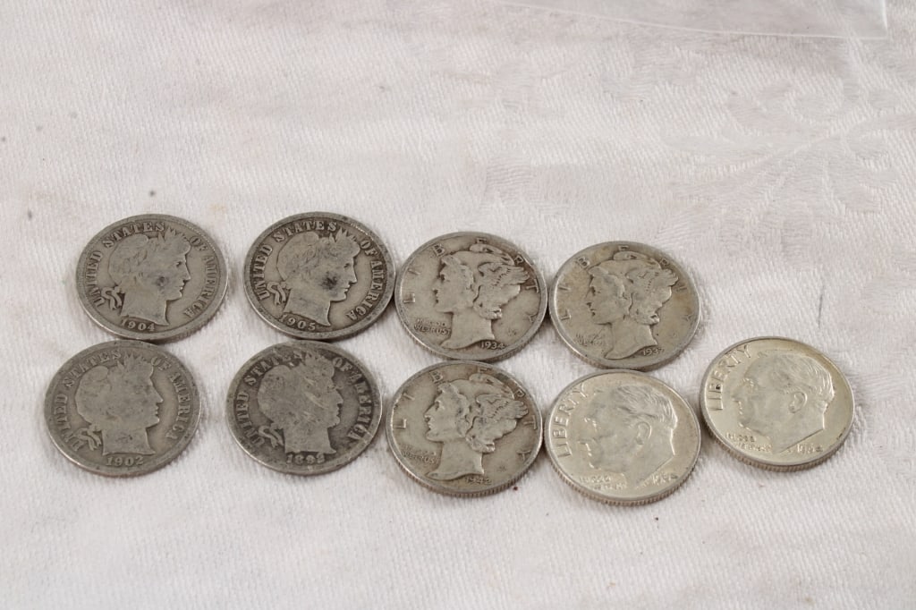 9 Silver Dimes (1 of 11)