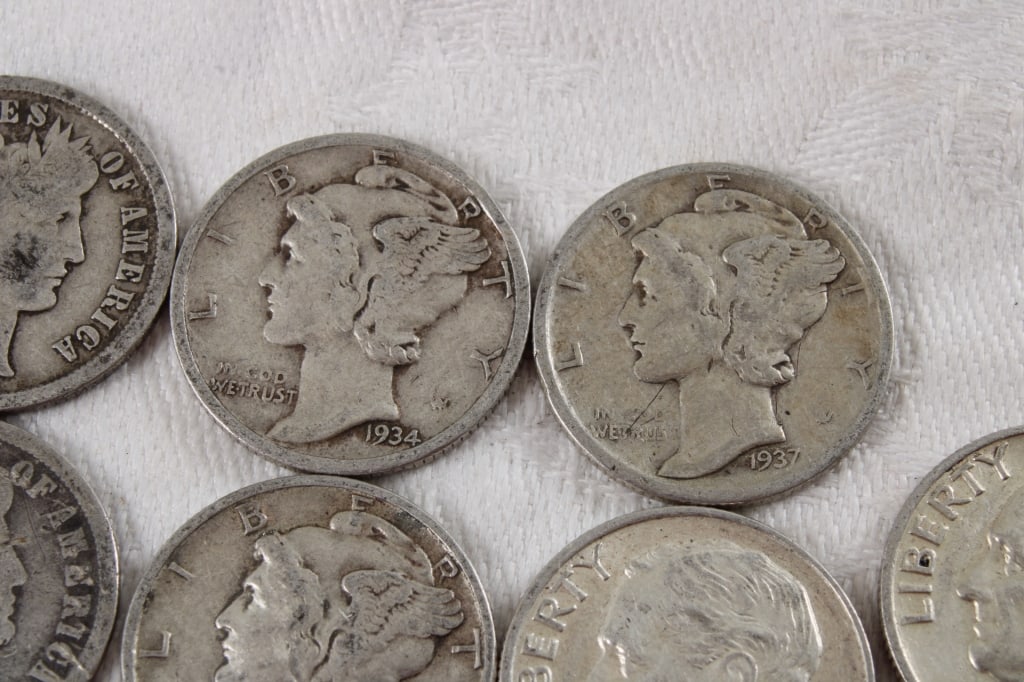 9 Silver Dimes - 4
