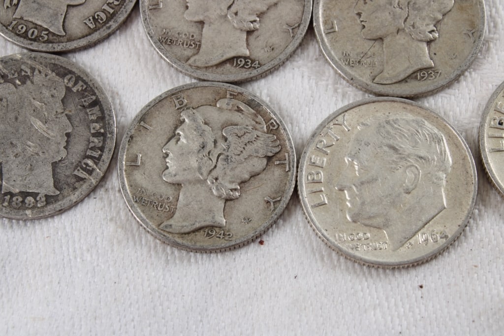 9 Silver Dimes - 5