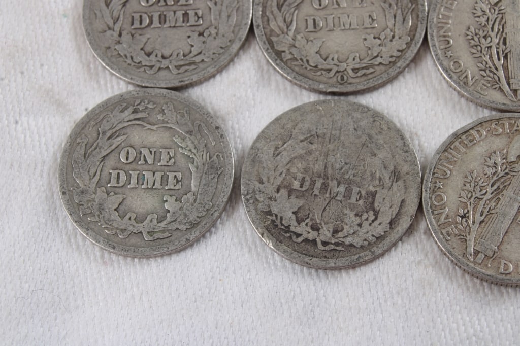 9 Silver Dimes - 8