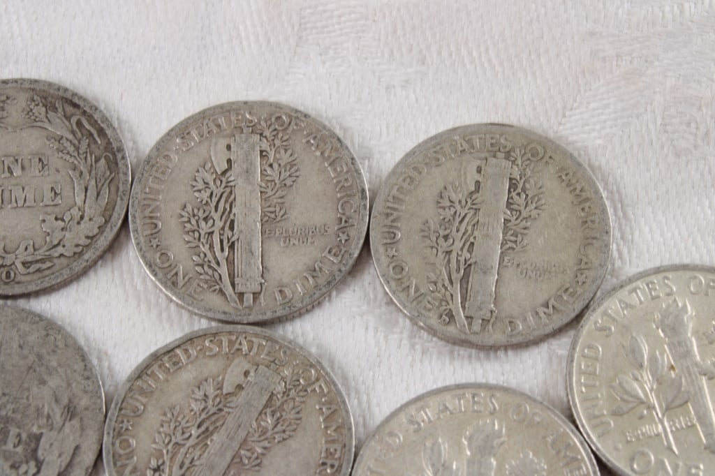 9 Silver Dimes - 9