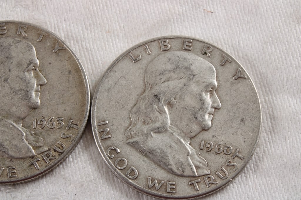 3 Franklin Silver Half Dollars - 4
