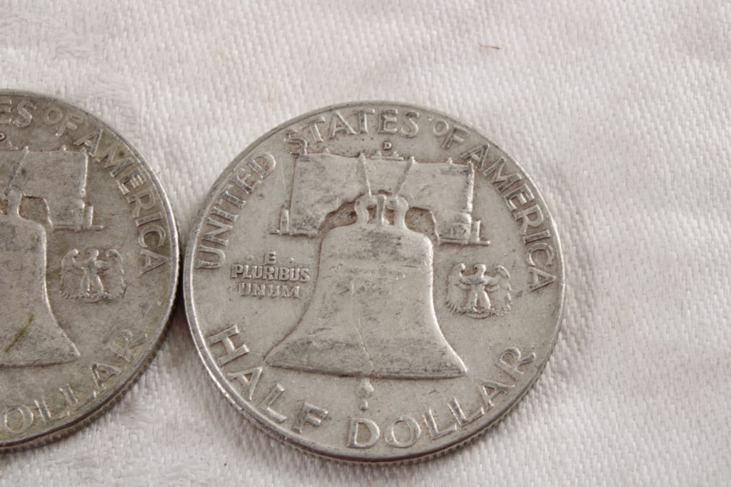 3 Franklin Silver Half Dollars - 7