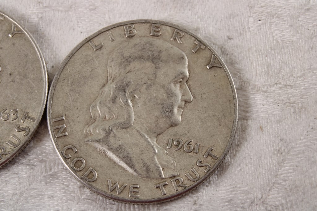 2 Franklin Silver Half Dollars - 3