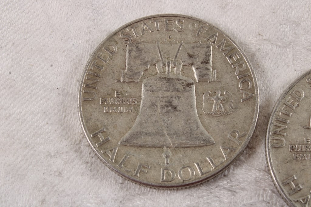 2 Franklin Silver Half Dollars - 4