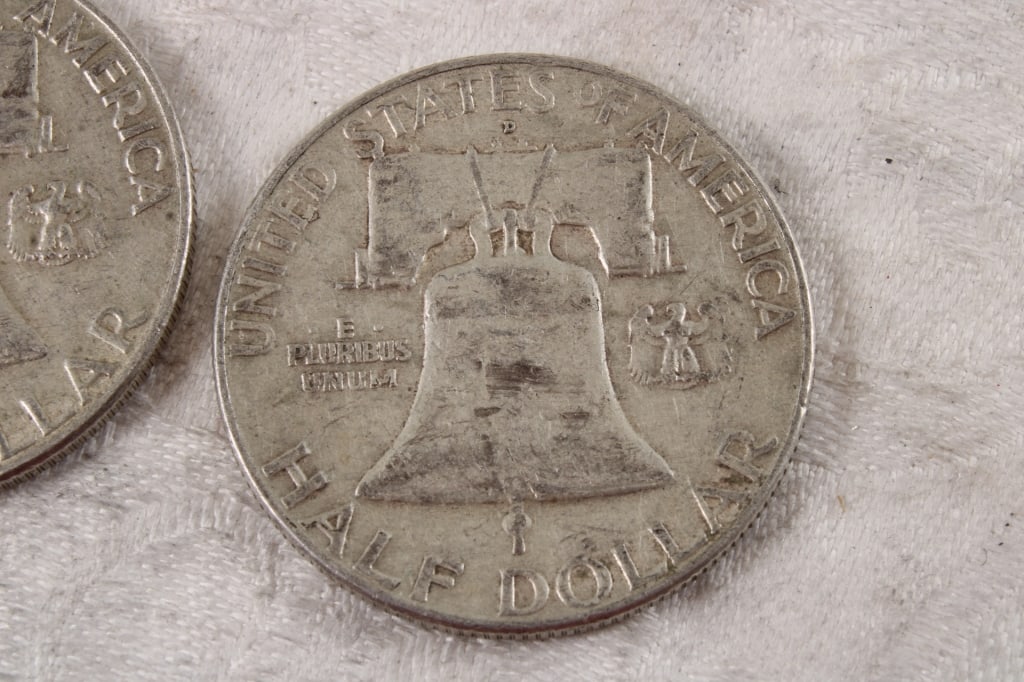 2 Franklin Silver Half Dollars - 5
