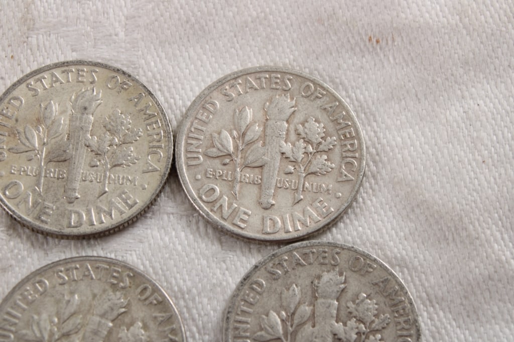 10 Roosevelt Silver Dimes - 12