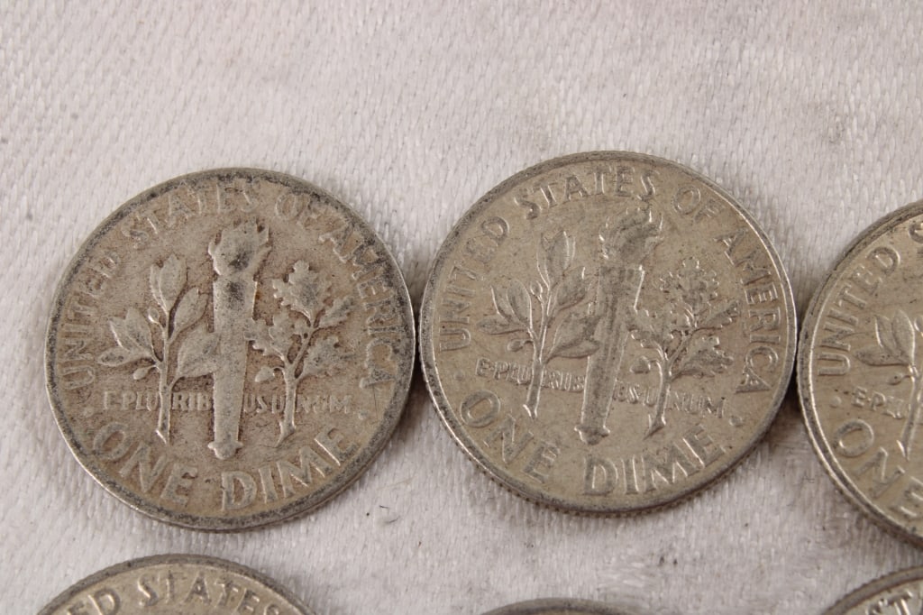 10 Roosevelt Silver Dimes - 8
