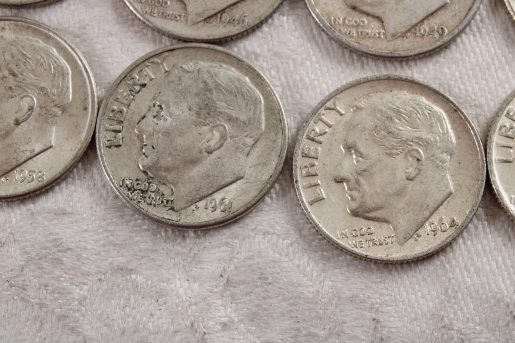 10 Roosevelt Silver Dimes - 5