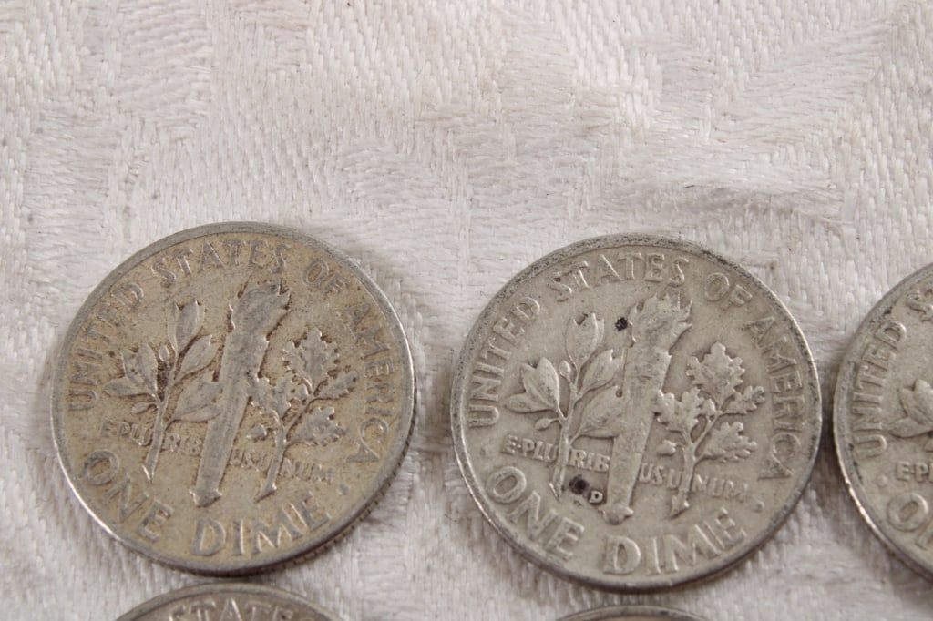 10 Roosevelt Silver Dimes - 8