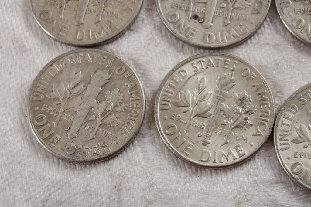10 Roosevelt Silver Dimes - 9