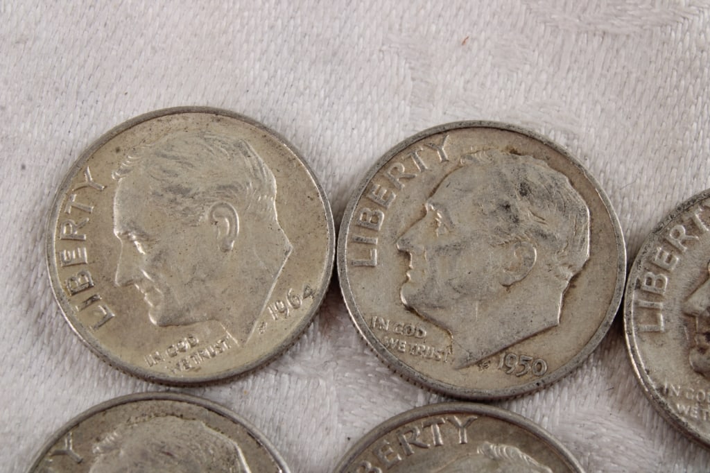 10 Roosevelt Silver Dimes - 2