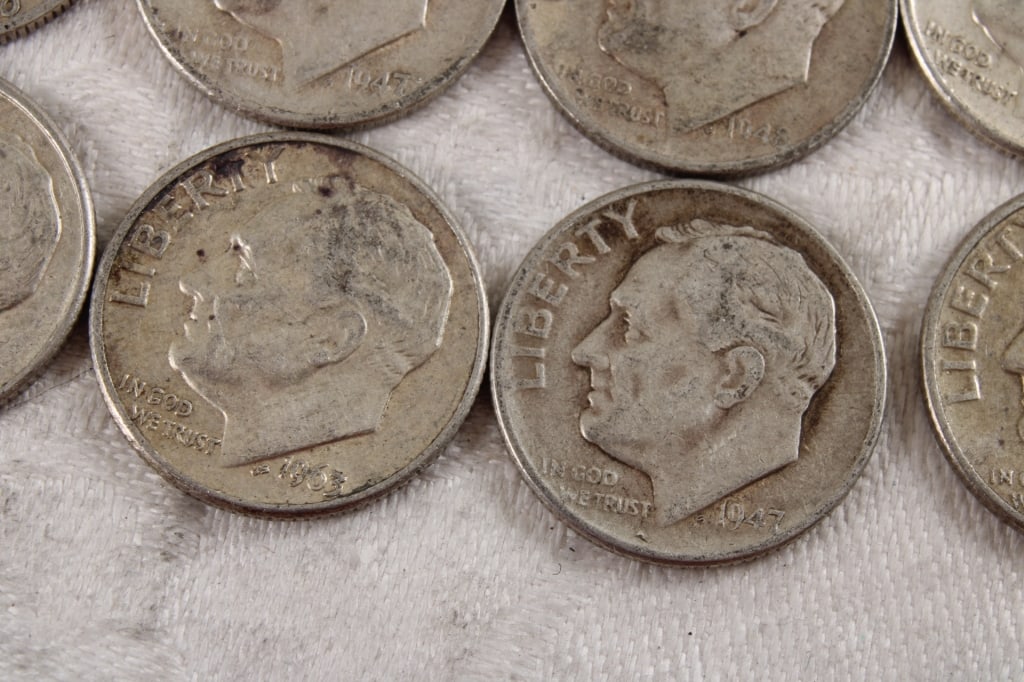 10 Roosevelt Silver Dimes - 5