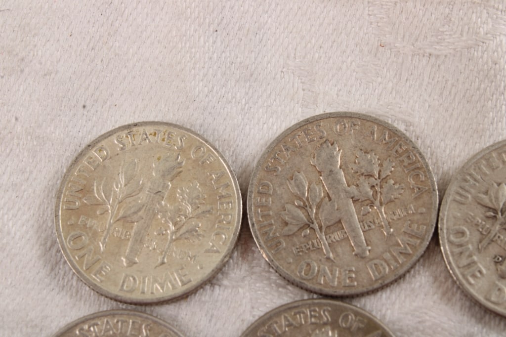 10 Roosevelt Silver Dimes - 8