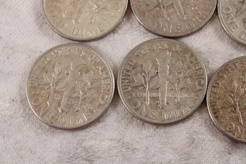 10 Roosevelt Silver Dimes - 9