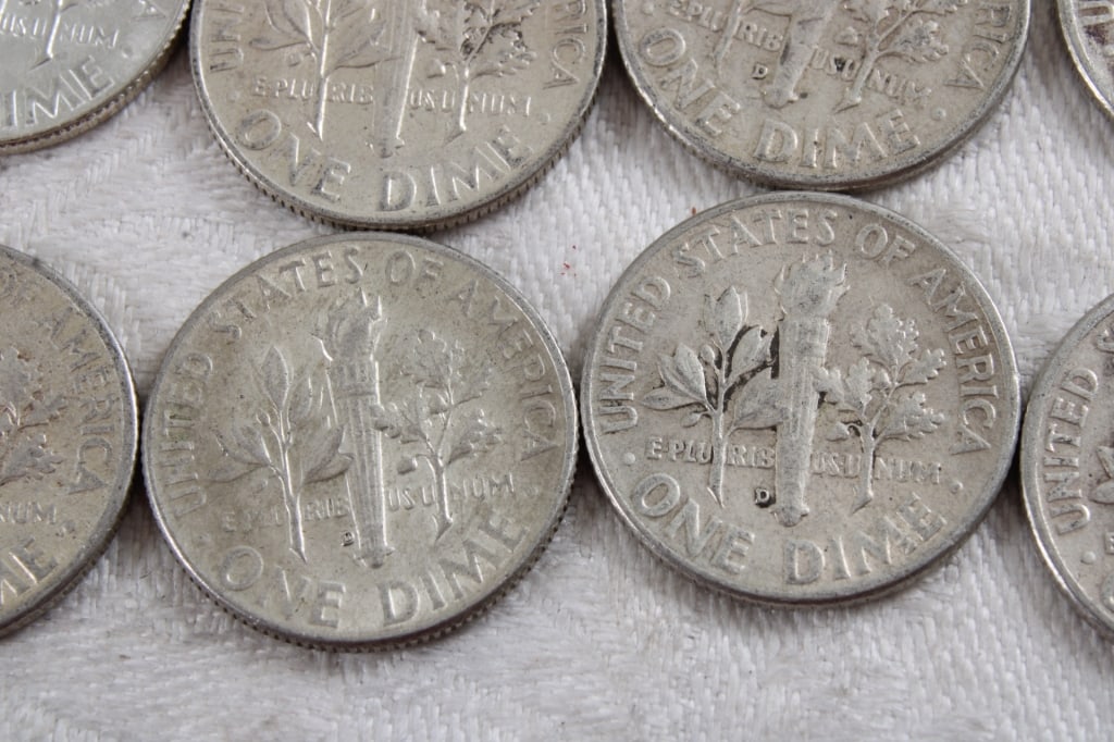10 Roosevelt Silver Dimes - 11