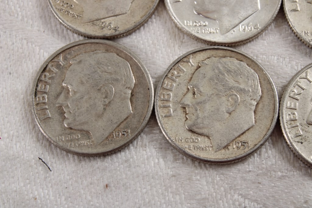 10 Roosevelt Silver Dimes - 3