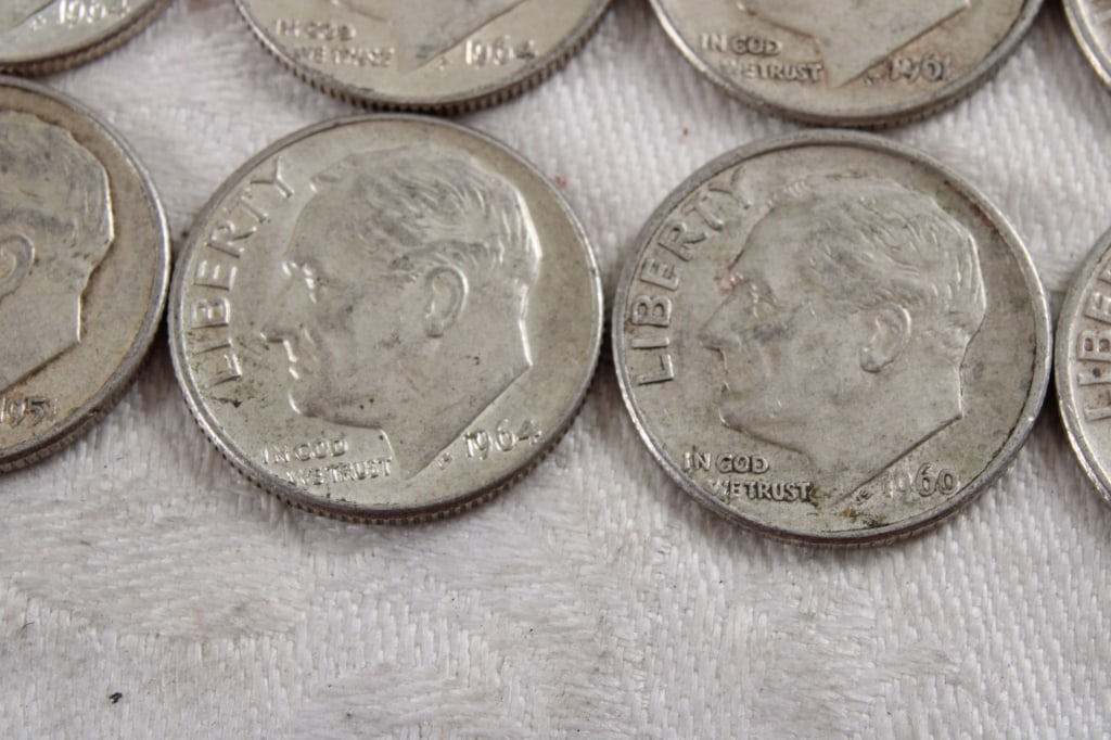 10 Roosevelt Silver Dimes - 5