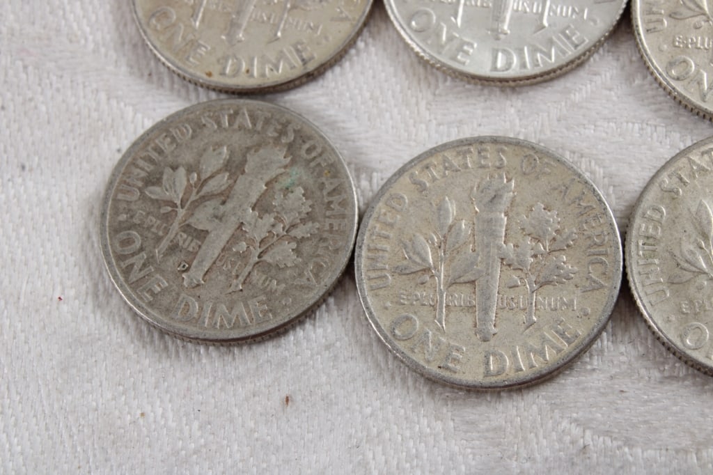 10 Roosevelt Silver Dimes - 9