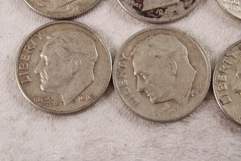 10 Roosevelt Silver Dimes - 3
