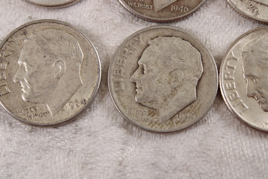 10 Roosevelt Silver Dimes - 5