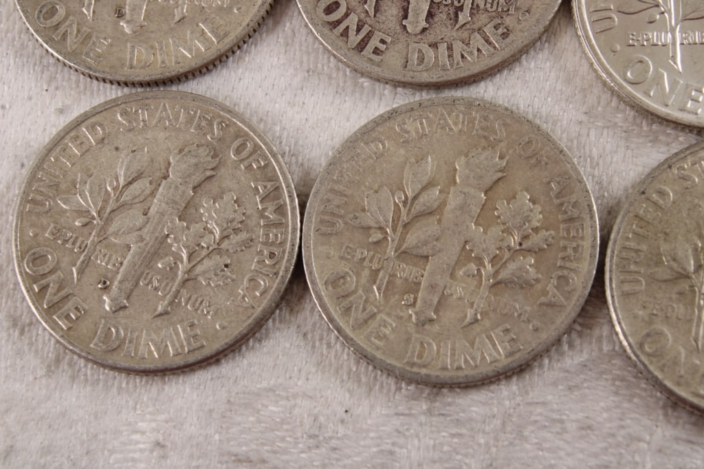 10 Roosevelt Silver Dimes - 9