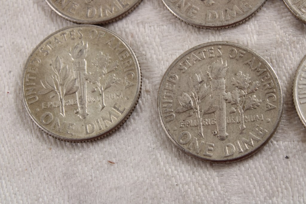 10 Roosevelt Silver Dimes - 9