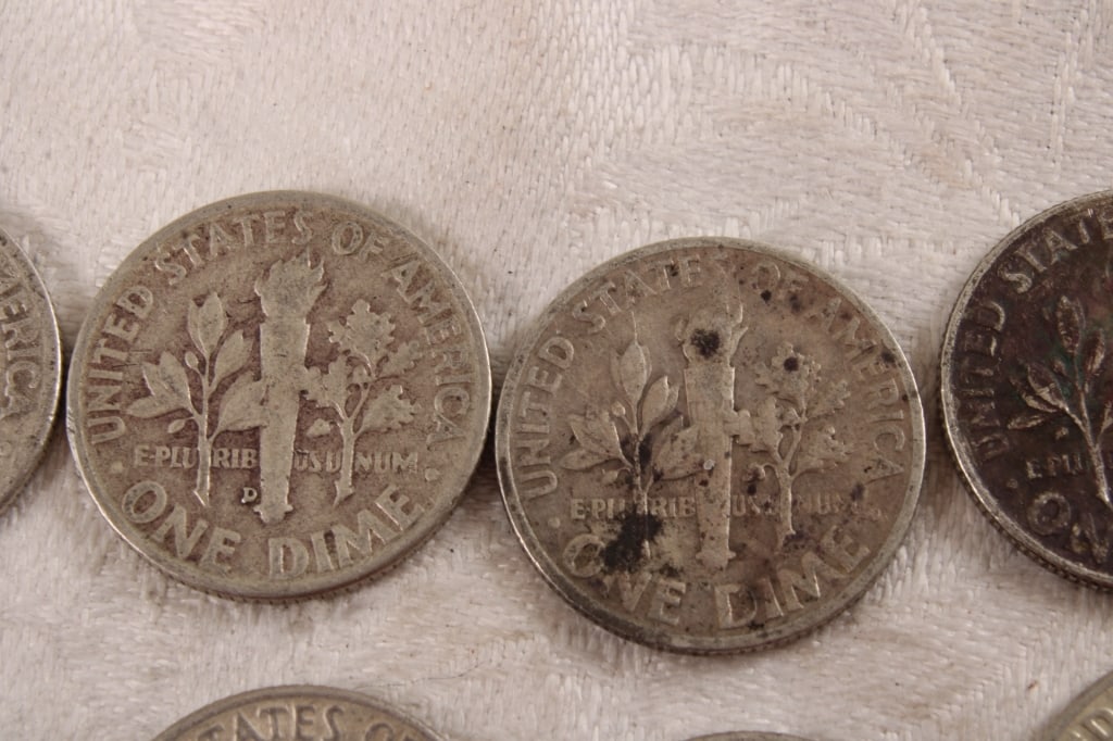 10 Roosevelt Silver Dimes - 10