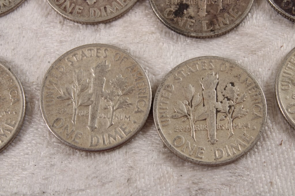 10 Roosevelt Silver Dimes - 11