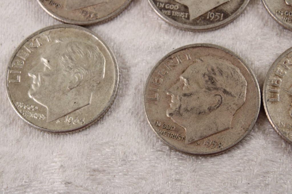 10 Roosevelt Silver Dimes - 3