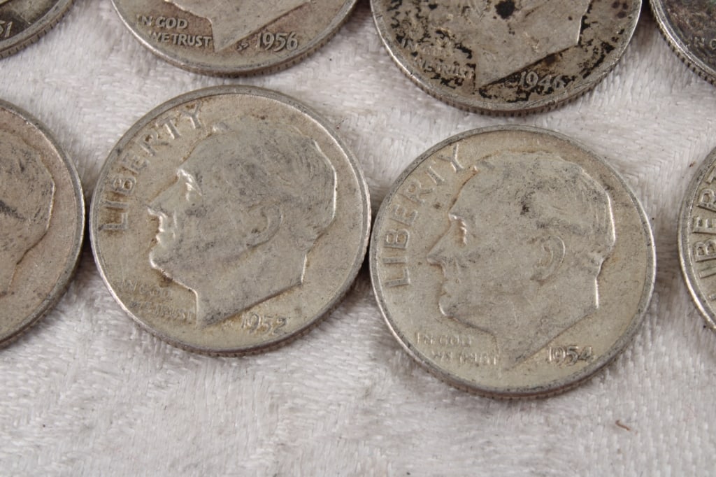 10 Roosevelt Silver Dimes - 5