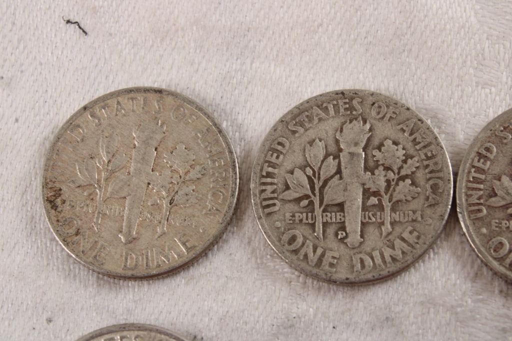 10 Roosevelt Silver Dimes - 8