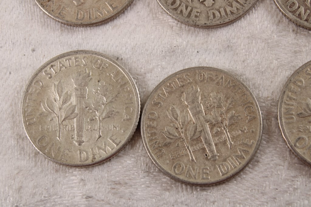 10 Roosevelt Silver Dimes - 9