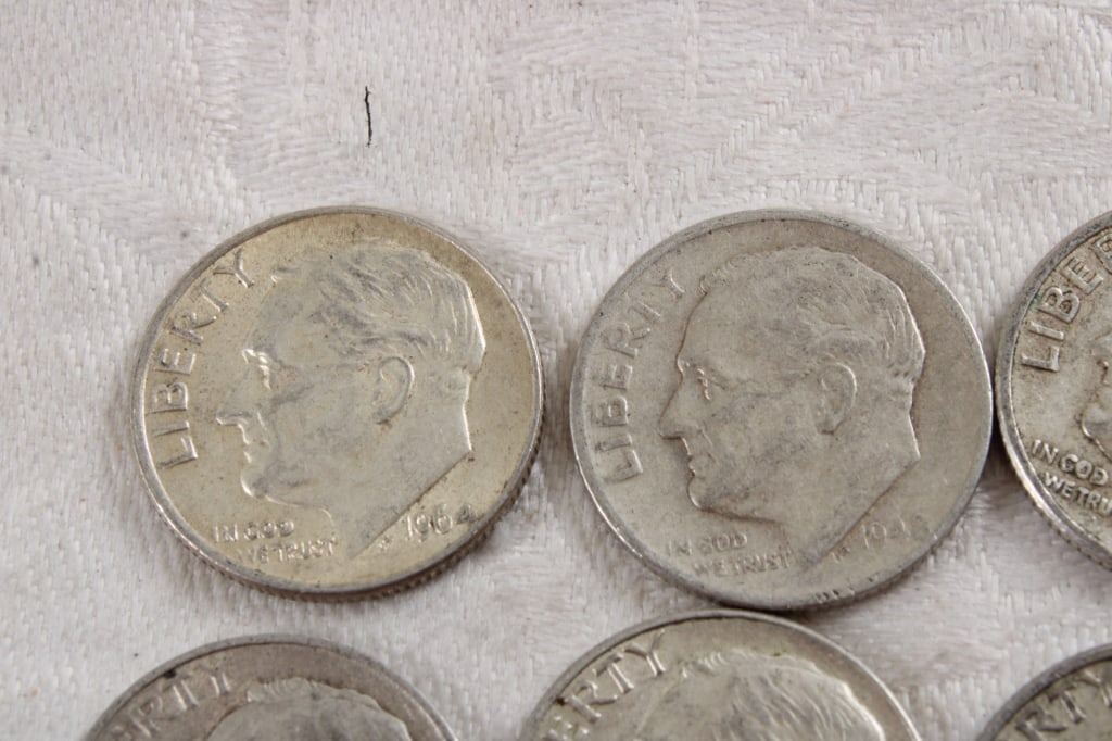 10 Roosevelt Silver Dimes - 2