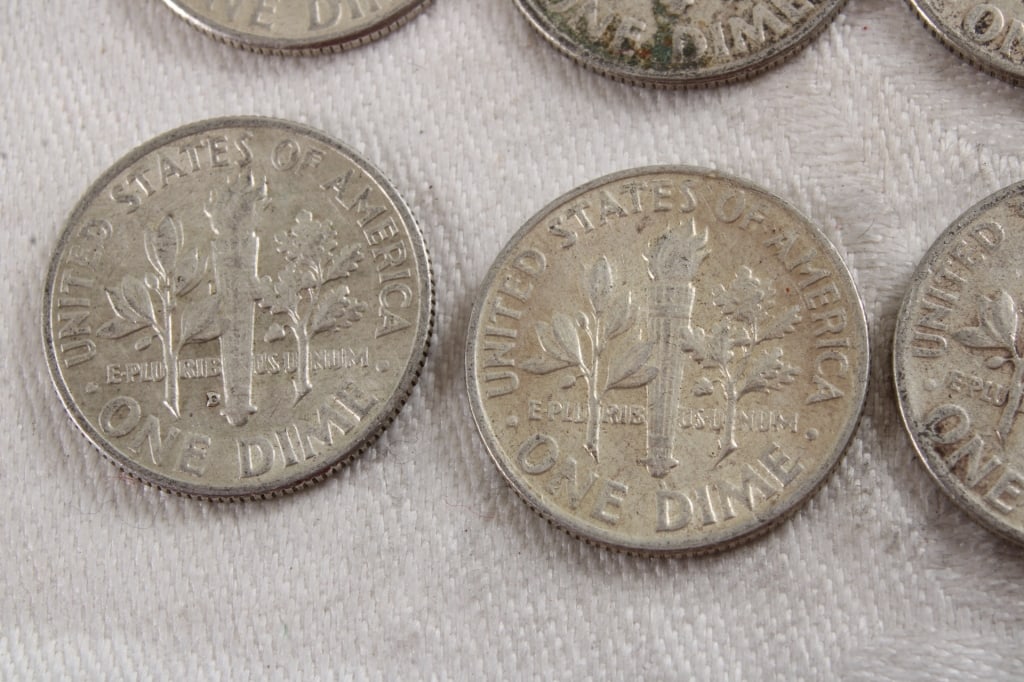 10 Roosevelt Silver Dimes - 9