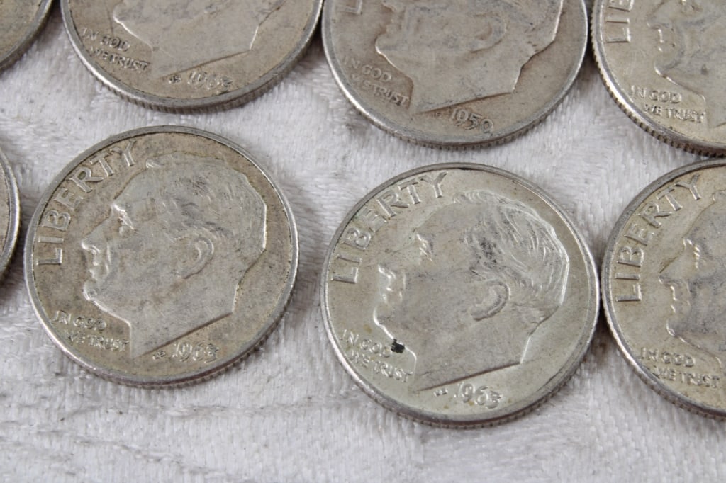 10 Roosevelt Silver Dimes - 5