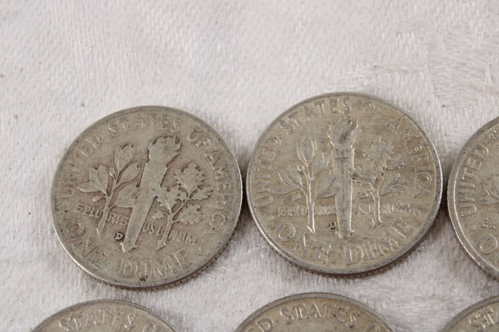 10 Roosevelt Silver Dimes - 8