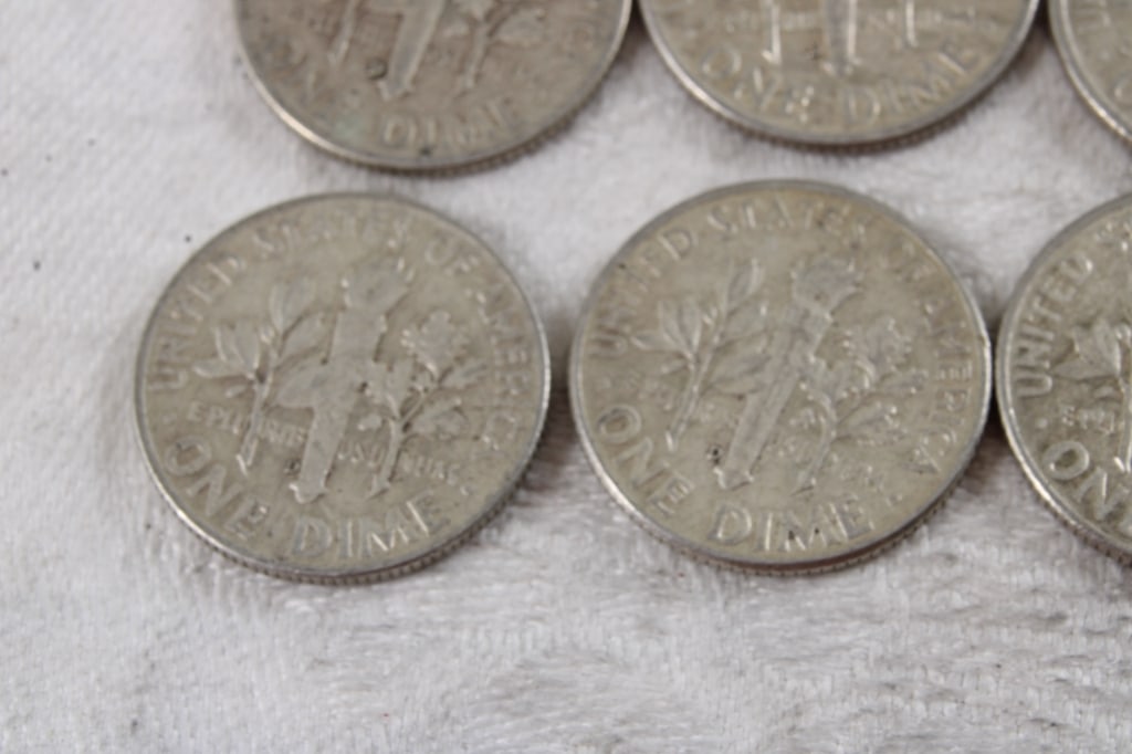 10 Roosevelt Silver Dimes - 9